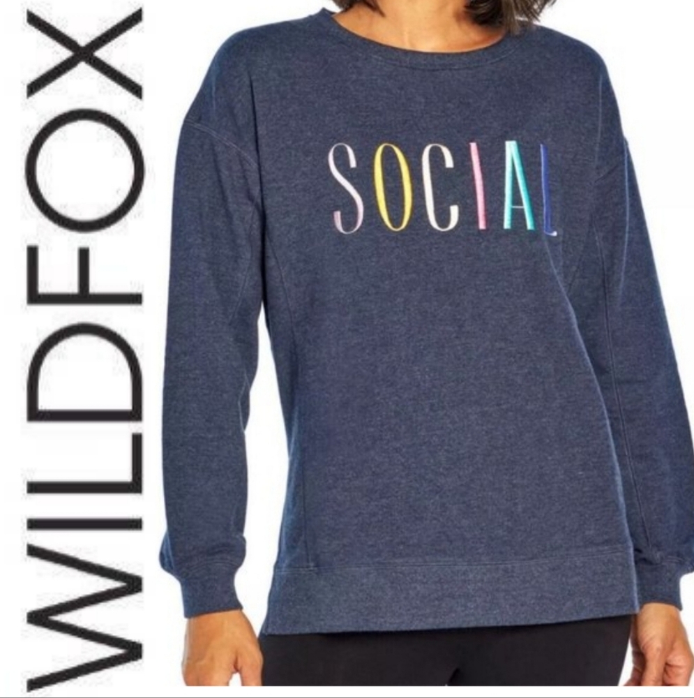 Wildfox "SOCIAL" Statement Sweatshirt